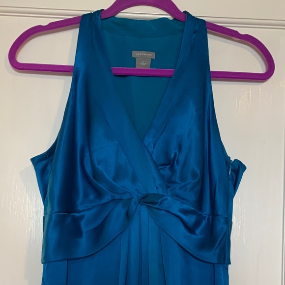 Ann Taylor Petrol Blue Silk Dress - Picture 2 of 13